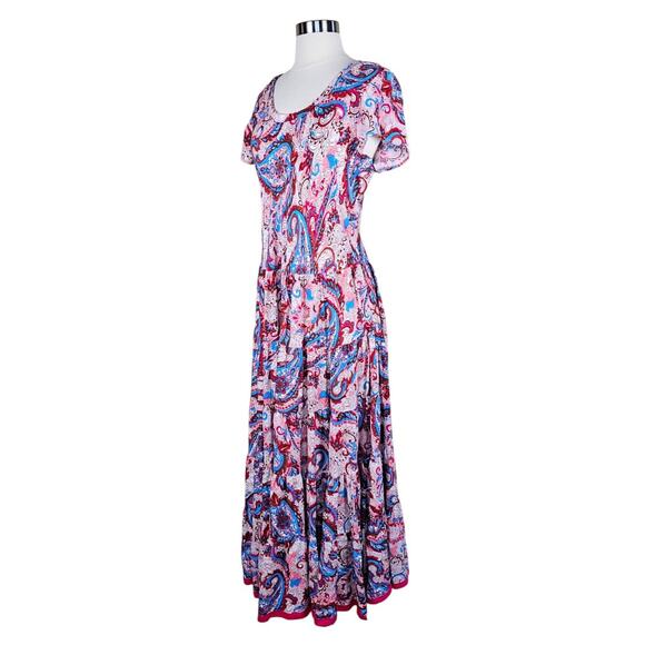 NEW Soft Surroundings Kara Flowy Jersey Midi Dress Framboise Paisley Size S - Picture 7 of 8